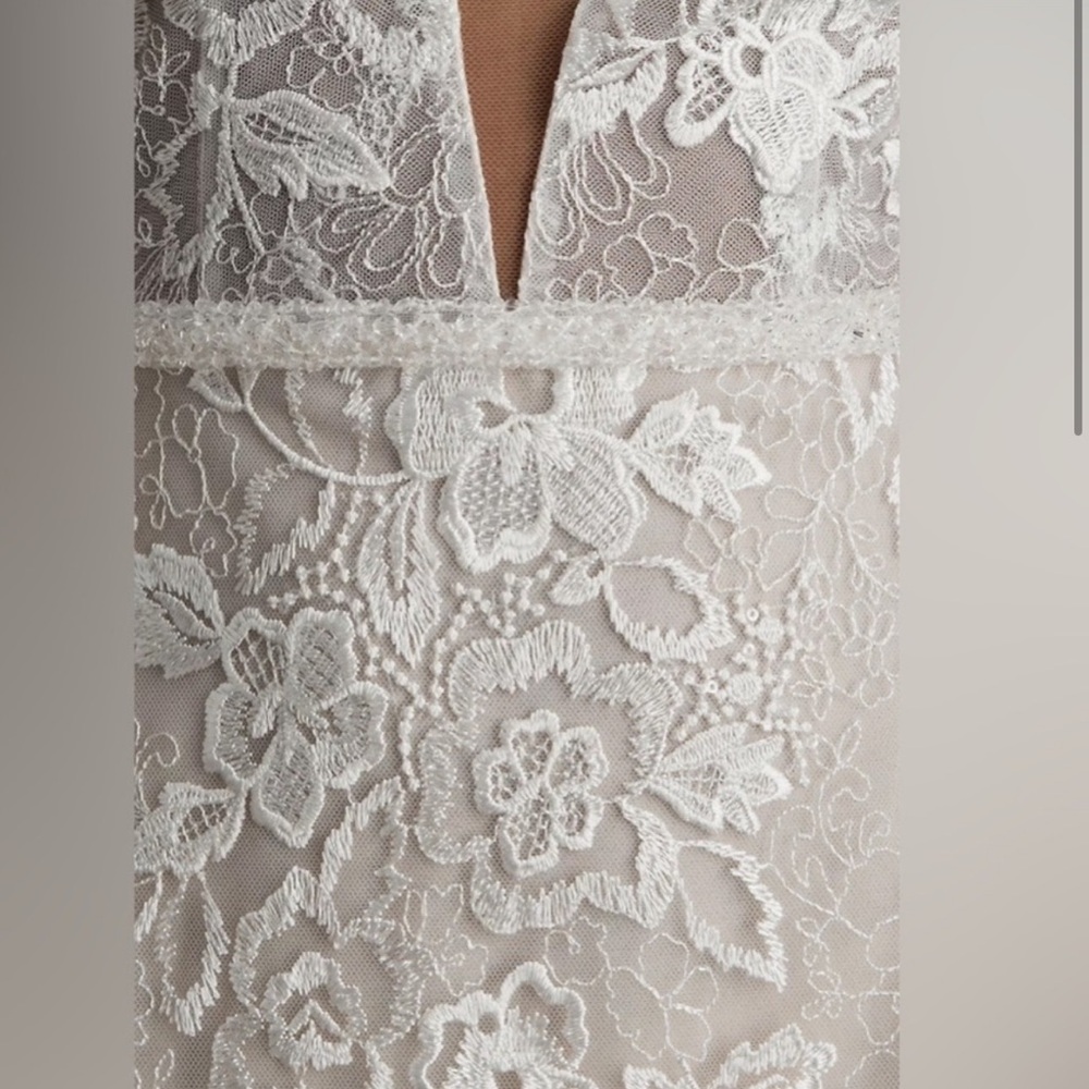 BHLDN Riki Dalal Joan Illusion V-Neck Long Sleeve Lace Wedding Gown size 8 NWT - Picture 3 of 16